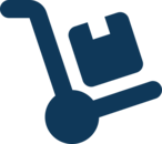 Symbol einer Sackkarre mit Karton